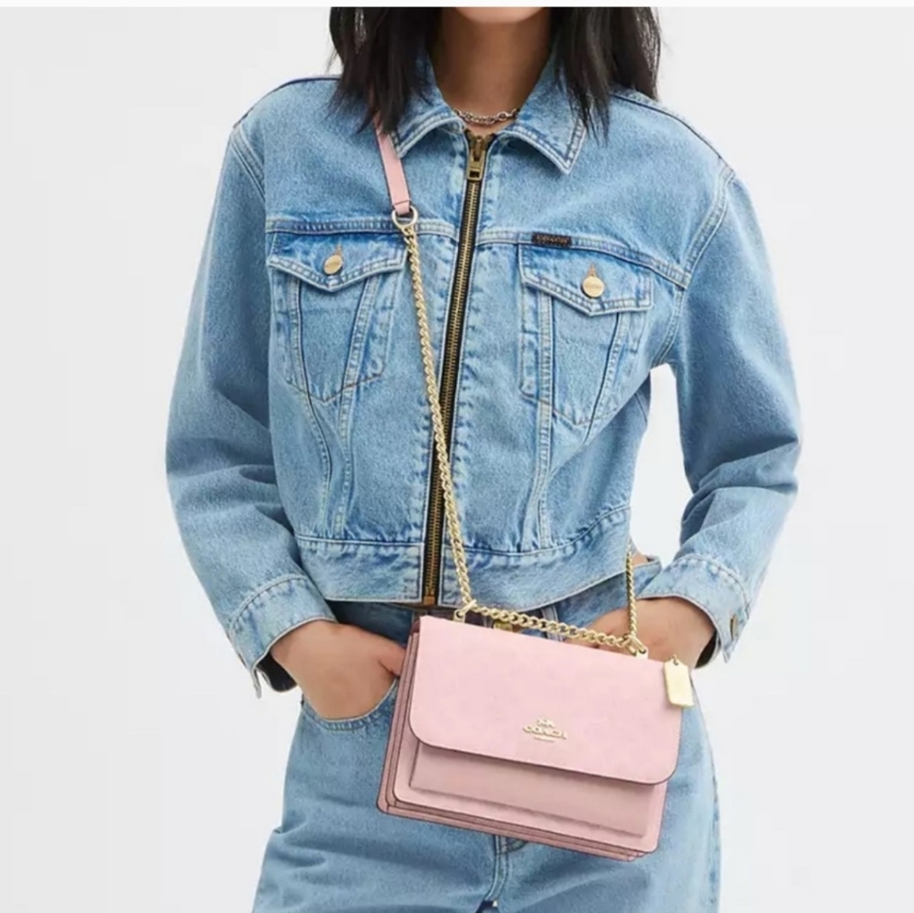 New! Limited Edition Coach Pink Klare Crossbody In Signature Canvas - Picture 3 of 11
